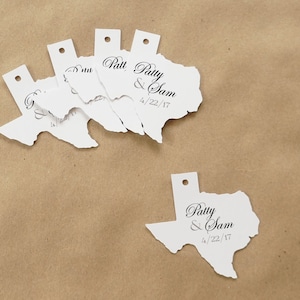 テキサスのウェディング ギフト タグ、ブライダル シャワー ギフト、婚約パーティー タグ - カスタマイズ、パーソナライズ - Shape of Texas