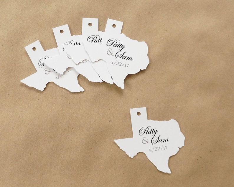 Texas Wedding Favor Tags Bridal Shower Favor Engagement Etsy