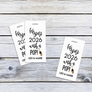 Etichette personalizzate per bomboniere di Capodanno, 2026, etichette per bottiglie di champagne