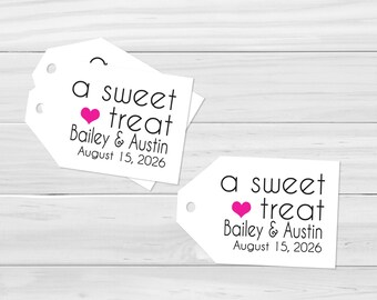 Wedding Tags, Custom Favor Tags, Personalized Labels, Sweet Treat, Reception Gifts, Party Favors, Gift Tags, Bridal Shower, Engagement Party