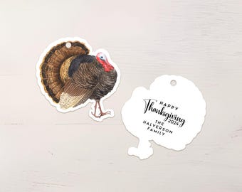 Thanksgiving Tags, Fall or Autumn Turkey Tags - Personalized