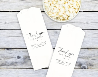 Thank You For Coming Popcorn Bags, Promotional Event, Open House, Small Business, Realtor - Personalized, Grease Resistant