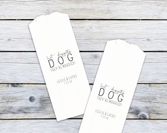 Wedding Favors, Hot Dog Bags, Hot Diggity Dog, BBQ Reception, Midnight Snack - Personalized, Customized - Grease Resistant