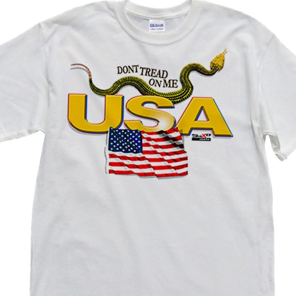 Don't Tread on Me USA Pride USA (4) T-Shirt - White - Sizes up to XXXXL