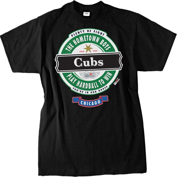 black chicago cubs t shirt