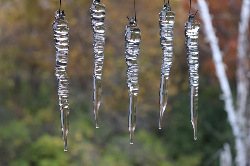 Clear Glass Icicle Ornaments for Holiday Christmas Decorations Etsy