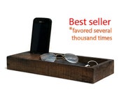 Personalized Docking Station Wood, Desk iPhone Stand, Docking Station Wood, Charging Station, Phone Docking Station Personal Gift for Him