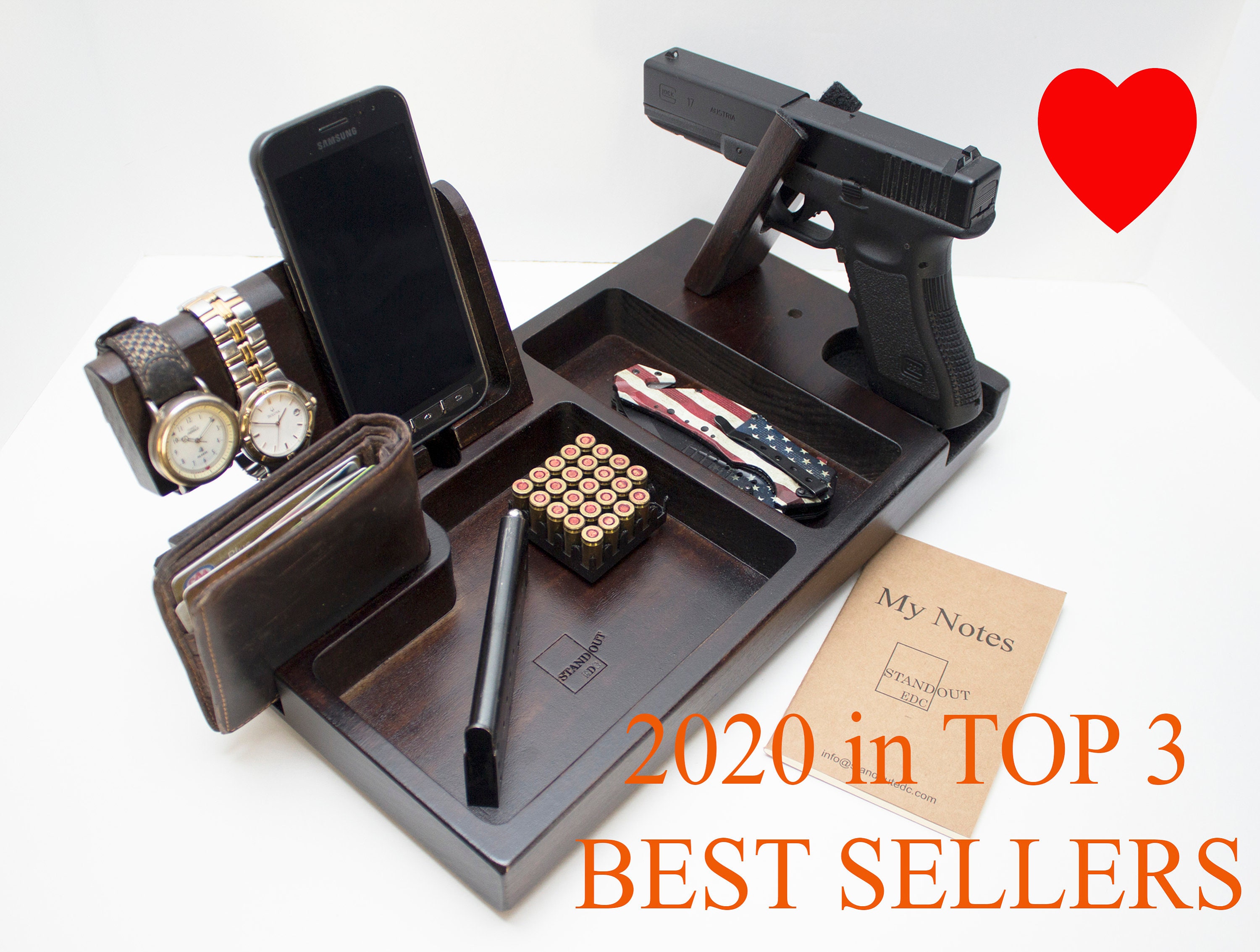 Personalized Gift Medium EDC VALET Tray Phone Docking Station 