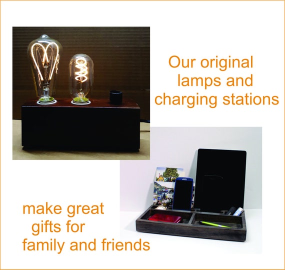 Shelf lamp with charging station deals