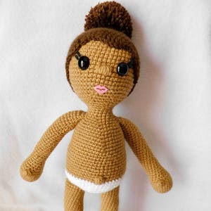 Crochet Doll Pattern, African American Doll, Bianca Doll