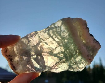 Beautiful Rainbow Fluorite Slab ~ Display Crystal ~ Mineral Collection