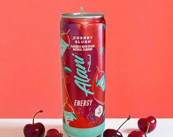 Alani Nu Cherry Slush Soy Candle: Recycled Energy Drink Can, Birthday Gift, Christmas Gift, Alani Candle