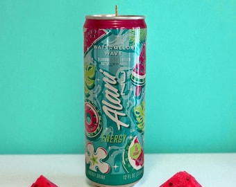 Alani Nu Watermelon Wave Candle: Recycled Energy Drink Can, Soy Wax, Birthday Gift, Christmas Gift, Alani Candle