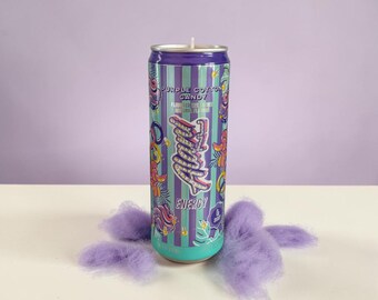 Alani Nu Purple Cotton Candy Scented Soy Candle - Recycled Energy Drink Can, Birthday Gift, Christmas Gift, Alani Candle