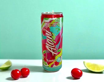Alani Nu Cherry Twist Candle: Recycled Energy Drink Can, Soy Wax, Birthday Gift, Christmas Gift, Alani Candle