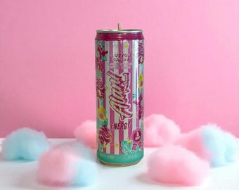 Alani Nu Cotton Candy Scented Soy Candle - Recycled Energy Drink Can, Birthday Gift, Christmas Gift, Alani Candle