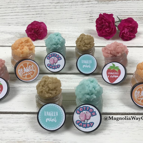 12 Delicious Edible Sugar Lip Scrubs - Bulk Order XL 15g. Jars - Sugar Scrub, Teacher Gift's, Birthday, Wedding, Baby & Bridal Shower Favors