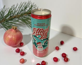 Alani Nu Winter Wonderland Candle: Recycled Energy Drink Can, Soy Wax, Birthday Gift, Christmas Gift, Alani Candle