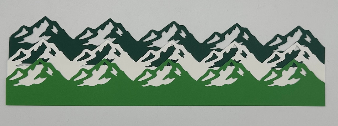 Alpine Tree Border Creative Memories Alpine Mountains Border Green - Etsy