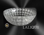 Lalique clear and frosted NEMOURS art glass bowl