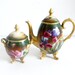 Delinieres Limoges Hand Painted Teapot and Covered Sugar - Etsy