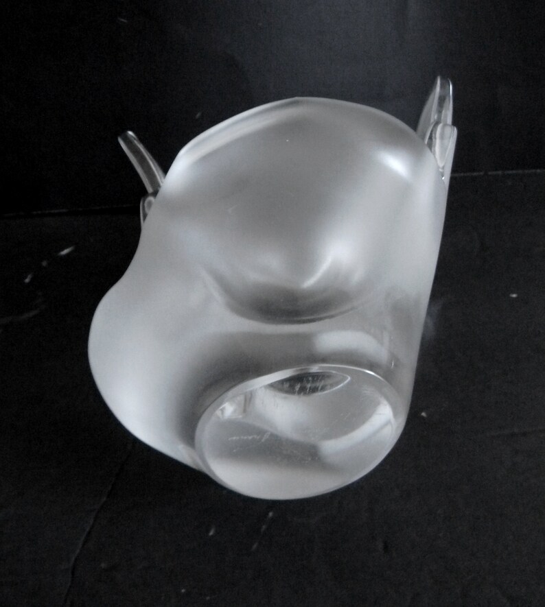 Lalique Heavy Art Glass SYLVIE Vase With Flower Frog Insert Etsy