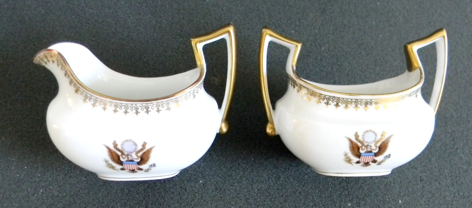 T and V Limoges With Seal of the United States and Gold Etsy