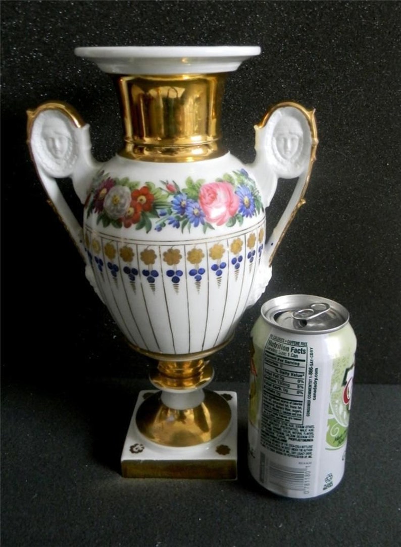 Pair of Meissen Vases Women and Male Faces in Handles Gold Etsy