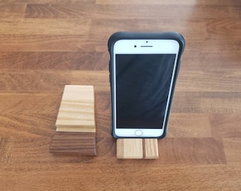 Handmade Wooden Smartphone Stand: Unique Phone Holder