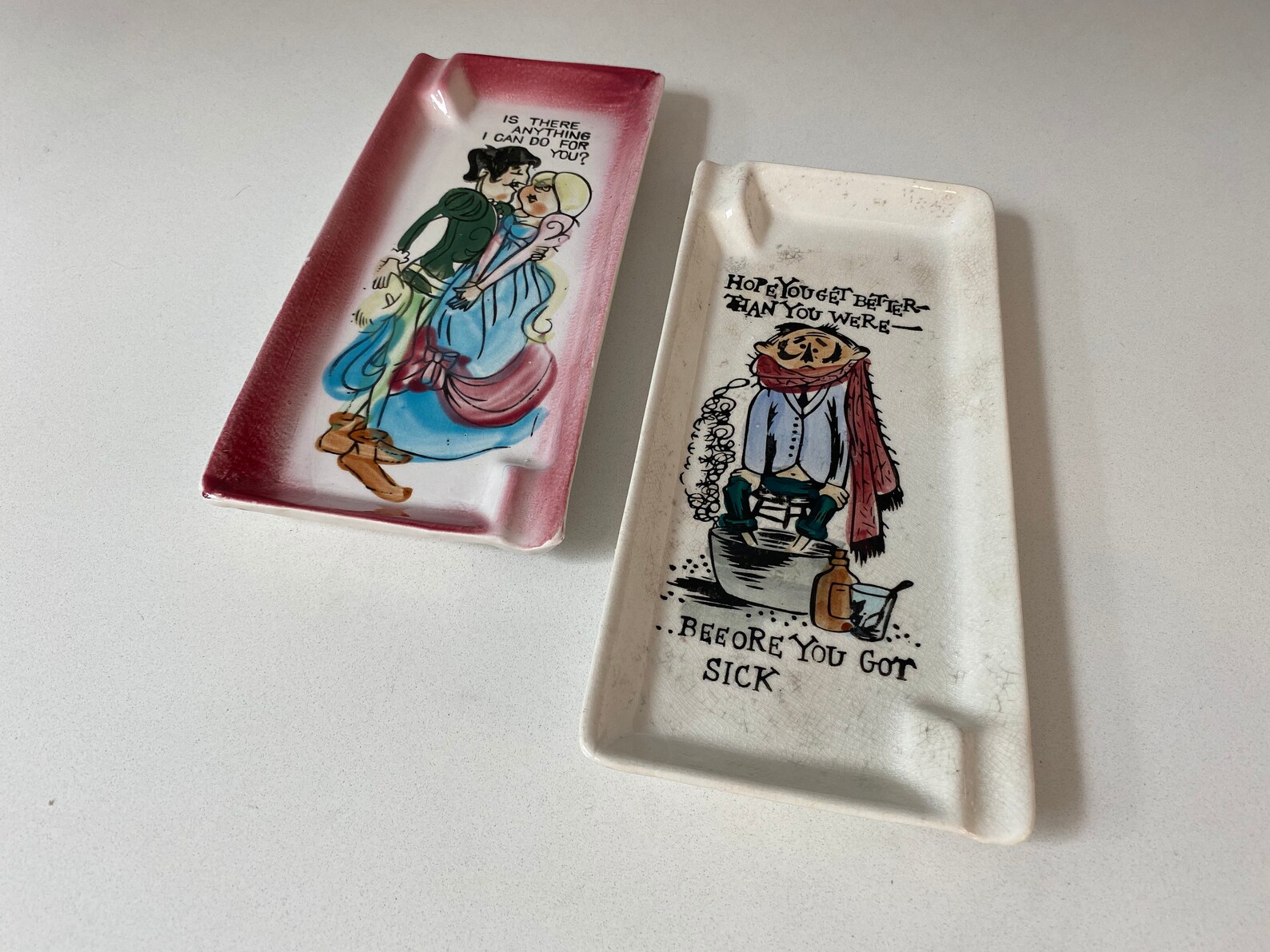 Kitschy Funny Ashtrays Set of 2 Etsy