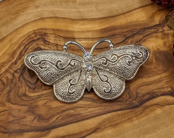 Broche Ancienne Papillon En Argent 800 Filigrané - Bijou Vintage Insecte #Y150