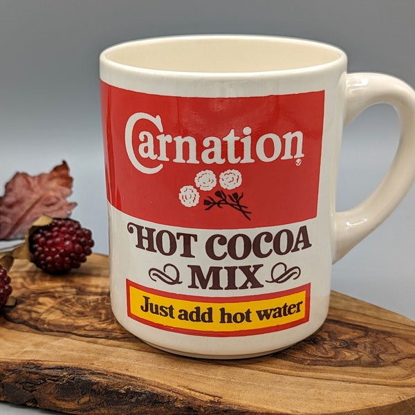Vintage Nestle Carnation Hot Cocoa Mix Food Advertising Ceramic Coffee Tea Mug, Retro Food Advertising, Vintage Hot Chocolate Winter Decor