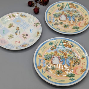 1997 Peter Rabbit Beatrix Potter Collectible Plate Set door Wedgwood Engeland, jaren 1990 Beatrix Potter Home decor cadeau, vintage babyshower cadeau