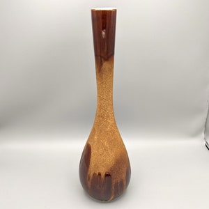 Vintage Brown Sand Drip Glaze Lava Flow Tall MCM Vase by Royal Haeger USA, Mid Century American Art Pottery, Mid Century Mod Home Decor