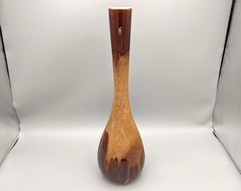 Vintage Brown Sand Drip Glaze Lava Flow Tall MCM Vase by Royal Haeger USA, Mid Century American Art Pottery, Mid Century Mod Home Decor