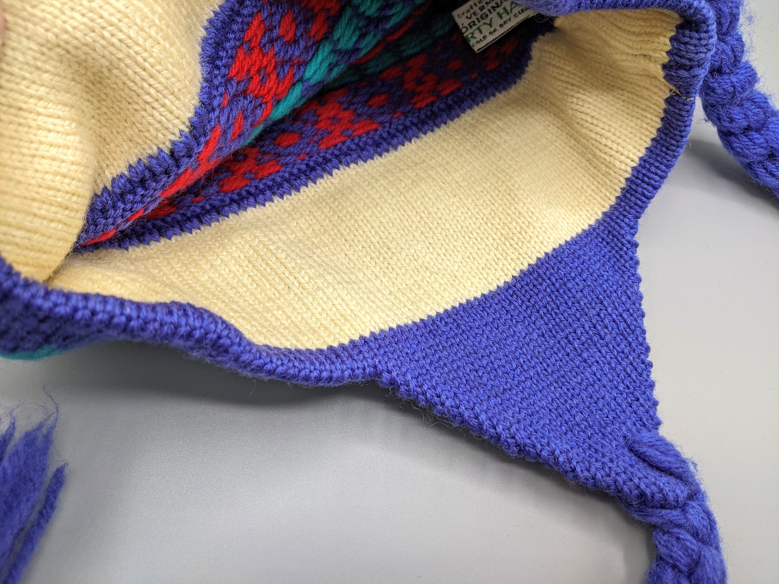 Original Moriarty Beanie Hat Stowe Vermont Wool Ski Women\'s Blue Earflap The Moriarty Hat. Originated 1956, Stowe Vermont. The only  main image 2