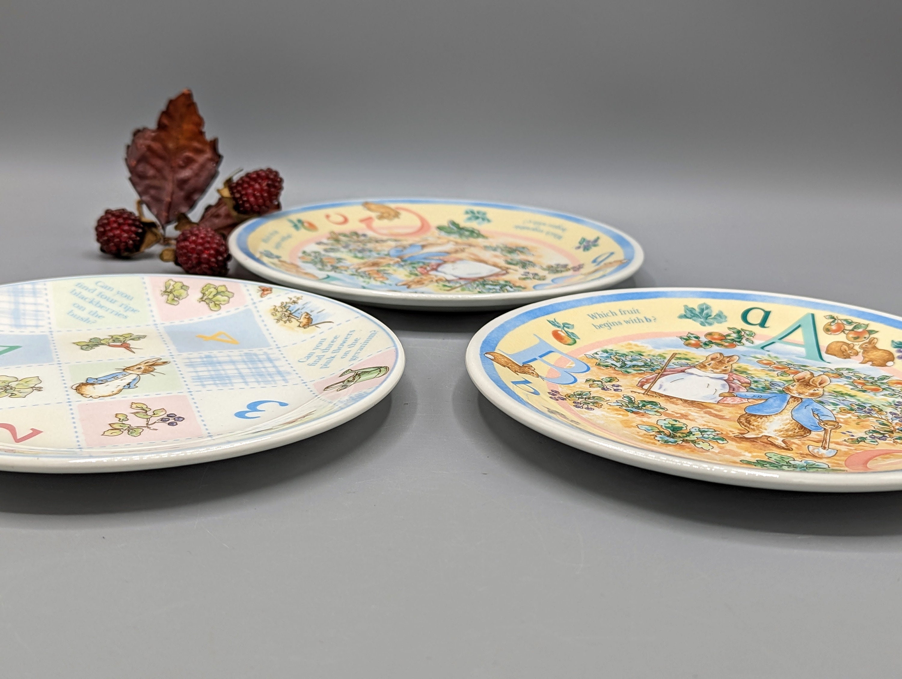 1997 Peter Rabbit Beatrix Potter Collectible Plate Set by Wedgwood