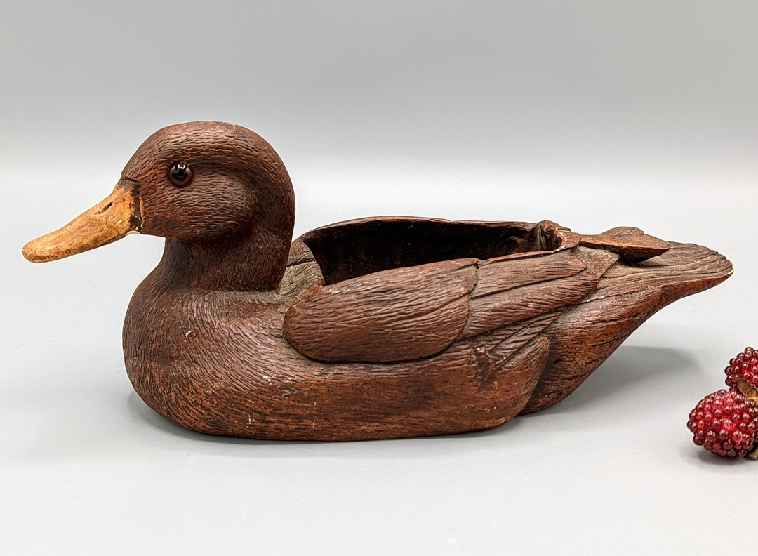 中国 古銅 家鴨 アヒル 置物 在銘 V R8930 アヒル・鴨型 金属真鍮?製