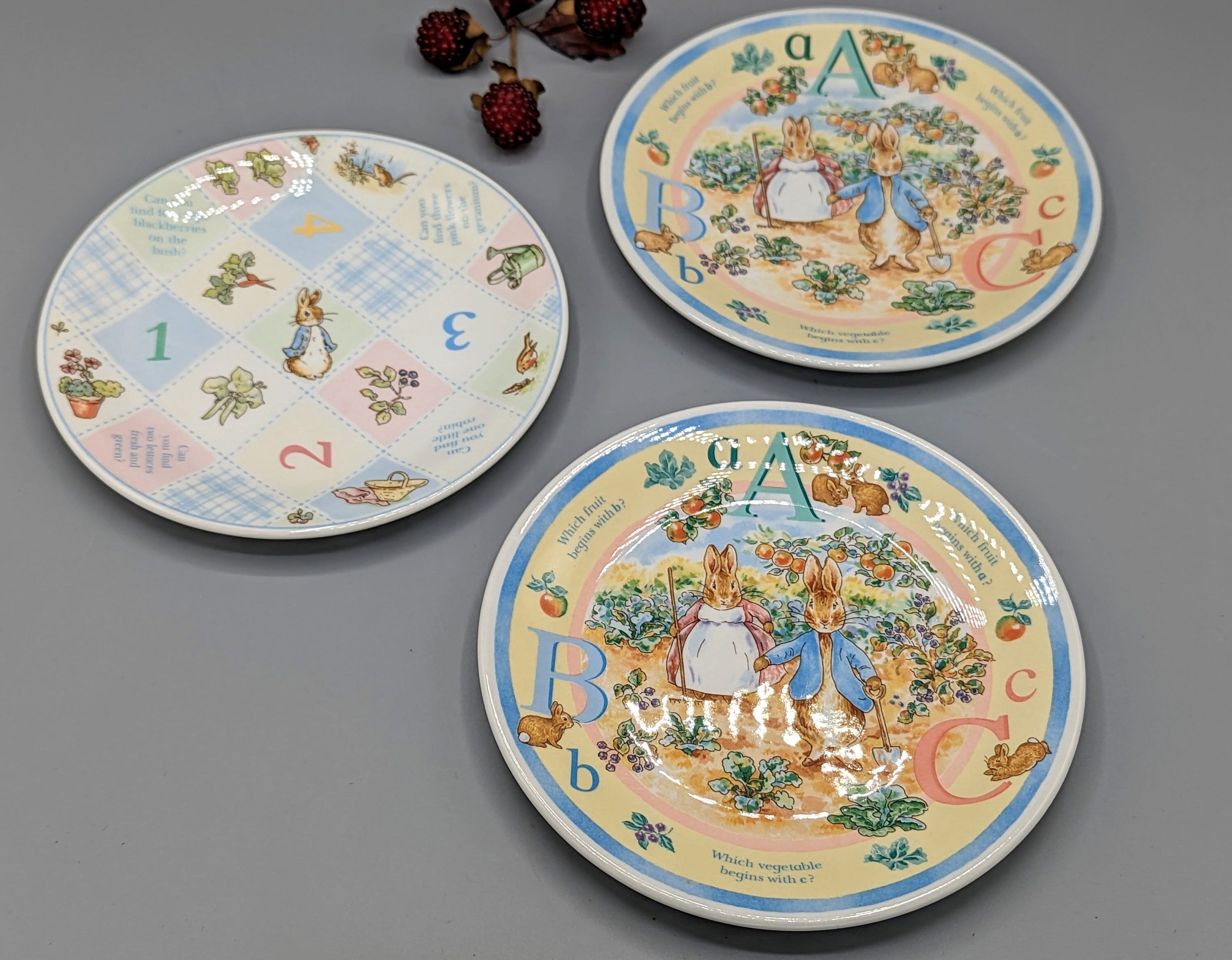 1997 Peter Rabbit Beatrix Potter Collectible Plate Set by Wedgwood