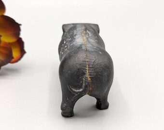 アンティーク雑貨 PONPON Antique Cast Iron Black Metal Pig Figurine Statue