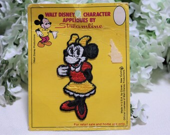 Vintage Minnie Mouse stroomlijn appliqué patch Walt Disney Productions, patch vintage Walt Disney-personage, retro collectible Disneyana
