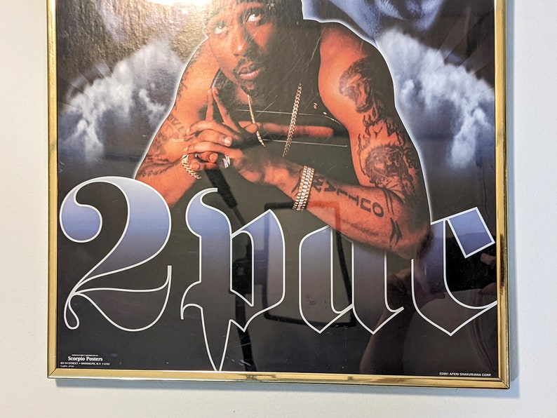 Vintage 2001 2pac Tupac Shakur Clouds Poster in Gold Frame by - Etsy