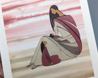 Vintage Mother's Love Art Card Print by Ioyan Mani Maxine Noel for