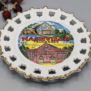 Vintage Nashville Tennessee Souvenir Wall Plate, Vintage Tennessee Home Wall Decor, Tennessee Country Music Gift, Vintage Tennessean Gift