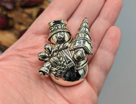 ヴィンテージノベルティクリスマスハッピースノーマンブローチ