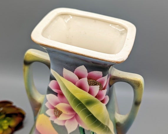 Antique Royal Nippon Nishiki Hand Painted Moriage Floral and Antique Royal Nippon Nishiki Hand Painted Moriage Floral and