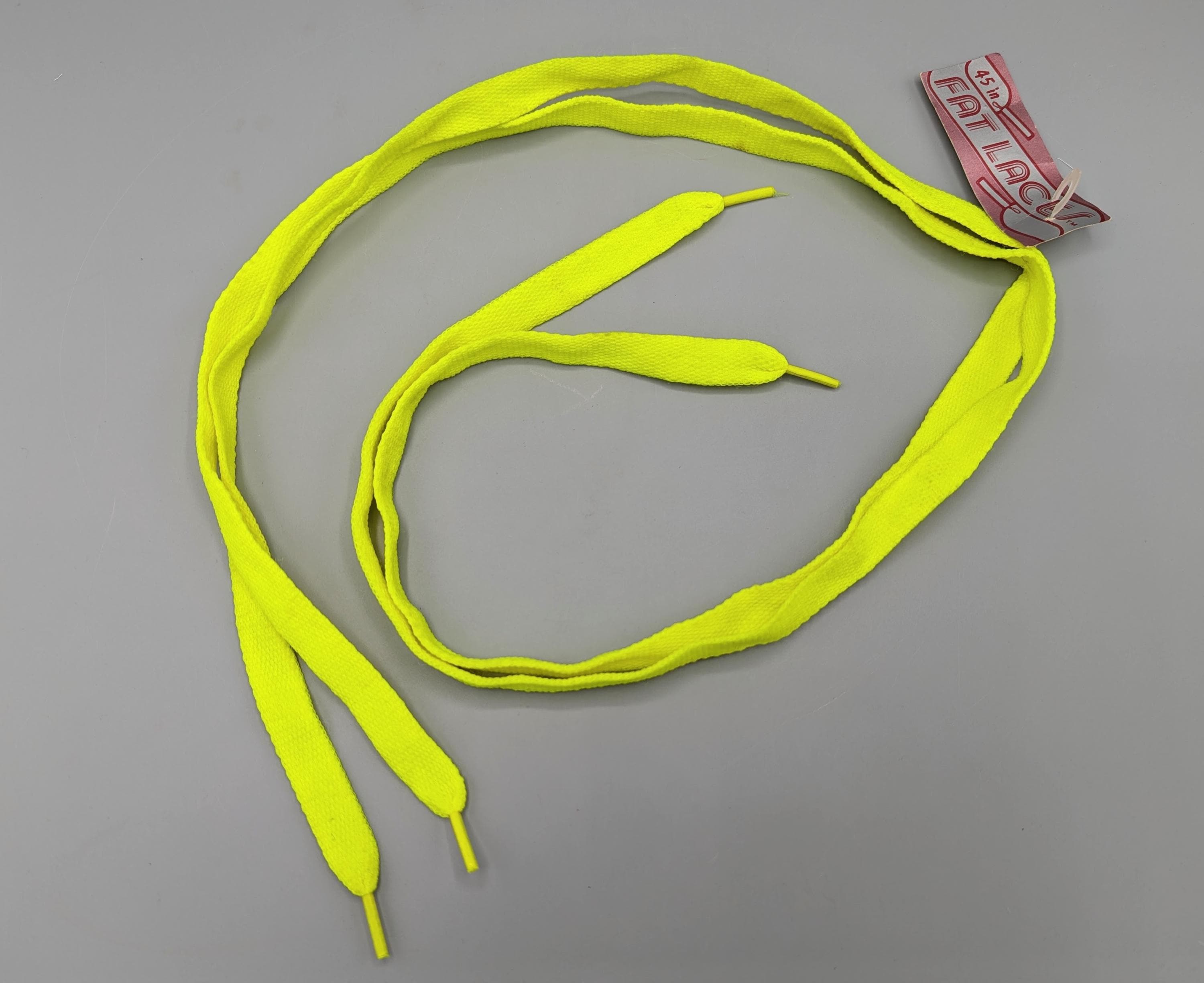 Vintage Deadstock 1980s 90s Fat Laces Neon Yellow 45 Inch