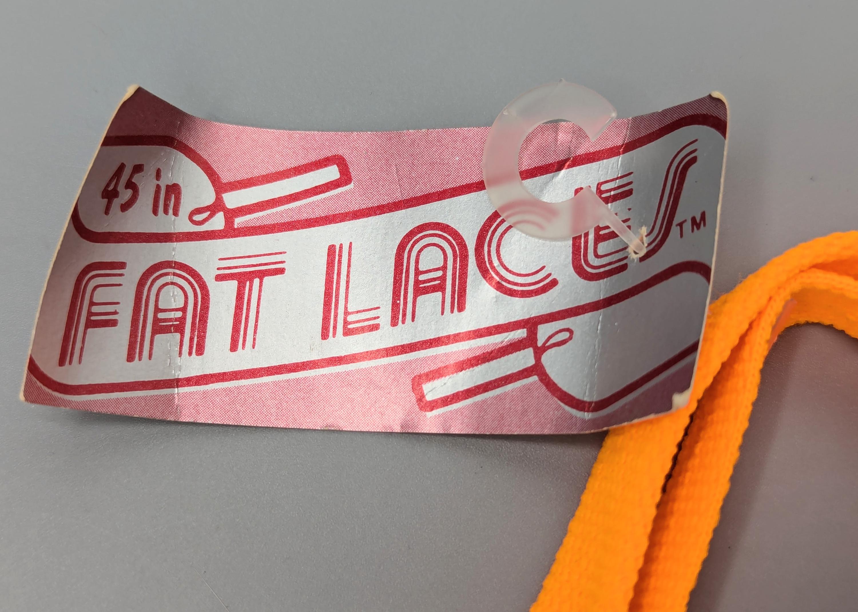 Vintage Deadstock 1980s 90s Fat Laces Neon Orange 45 Inch