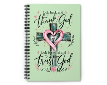 Thank God Heart Cross notebook Spiral Notebook | Christian faith journal, ruled