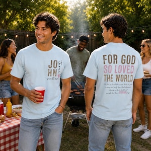 John 3:16 Faith T-Shirt | Bible Verse Scripture Tee, Comfort Colors 1717